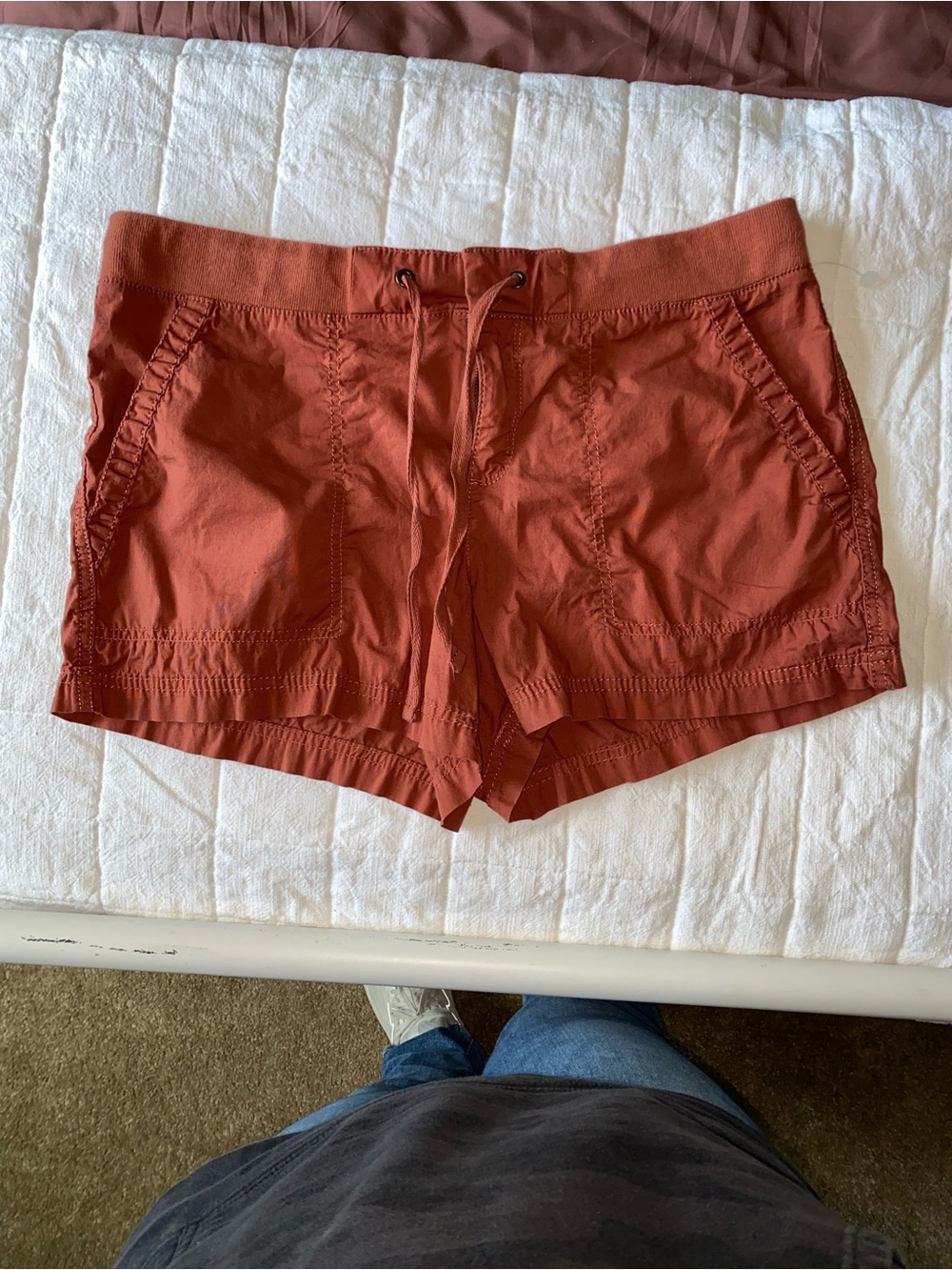 a.n.a Rust Drawstring Athletic Shorts